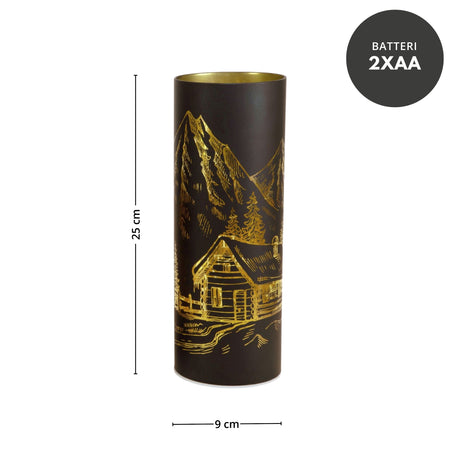 Lyslykt LED "Hytta" sort stor