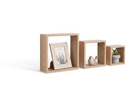 3-pk vegghyller kubeform natur 15-25 cm