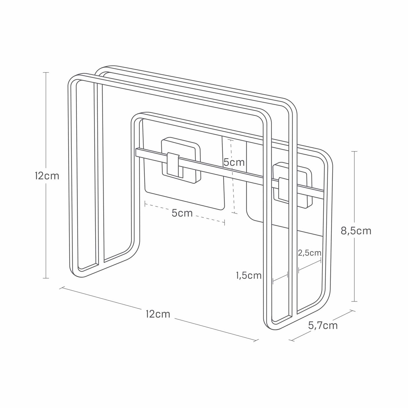 Kjøkkenholder i sort til skjærebrett montert på vegg for bedre organisering