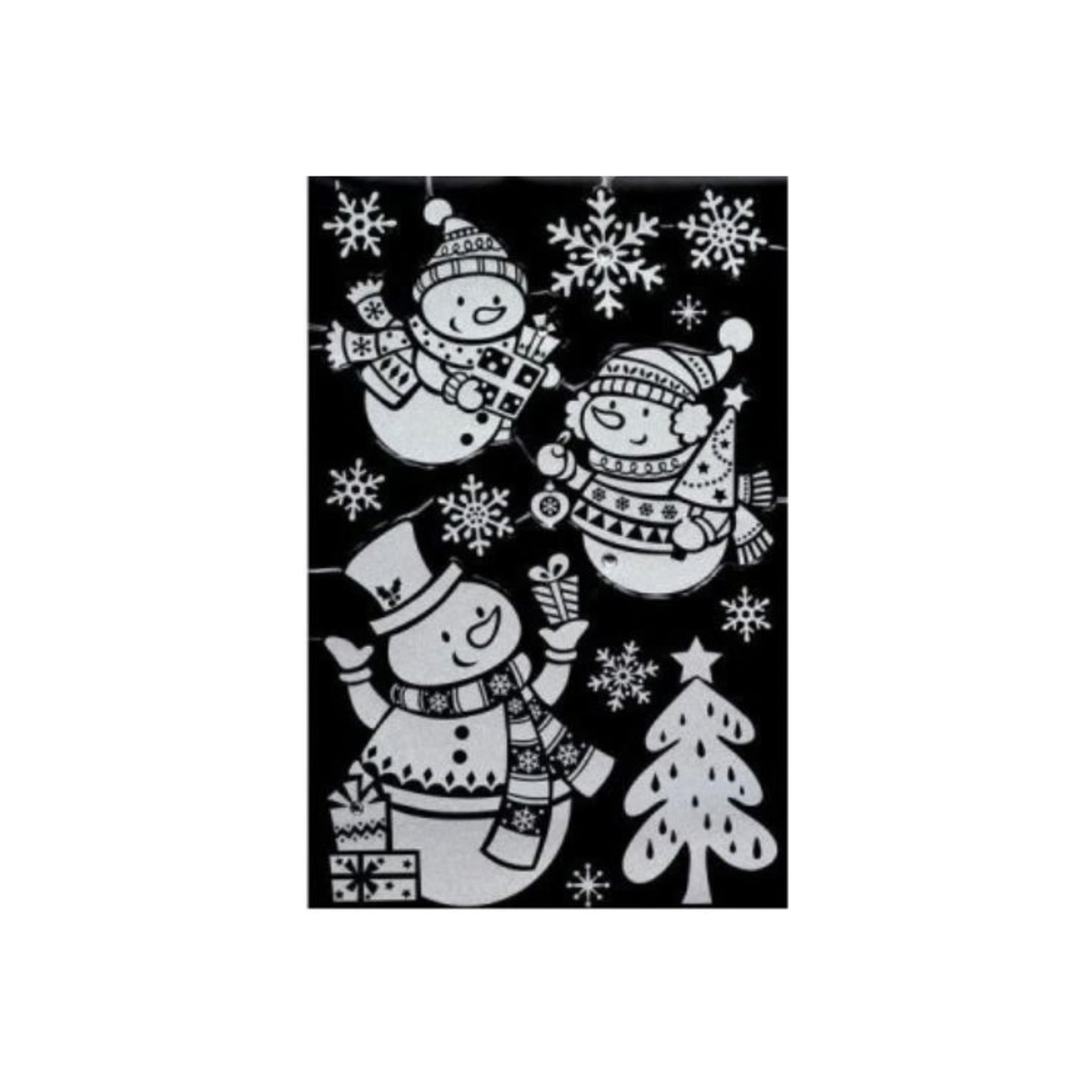 Julestickers snømenn og vinterdyr 2 design, 50 x 32 cm
