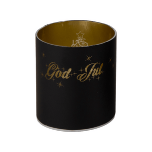 Lyslykt med LED "God Jul", matt sort