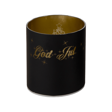 Lyslykt med LED "God Jul", matt sort