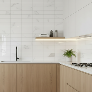 Amalie hvit selvklebende veggfliser