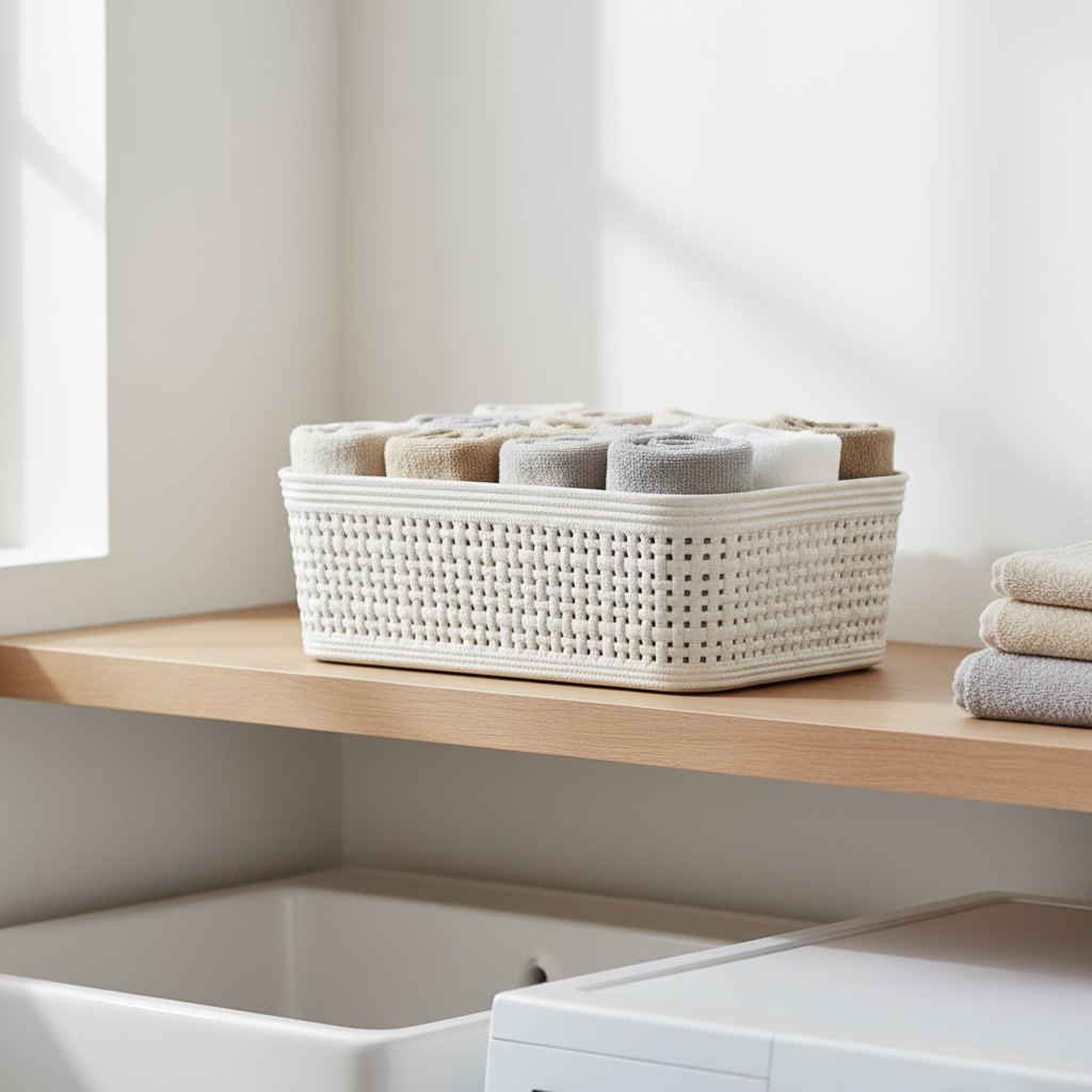 2-pk Oppbevaringskurv sandfarget 19 x 13,5 x 6cm