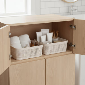 2-pk Oppbevaringskurv sandfarget 19 x 13,5 x 6cm