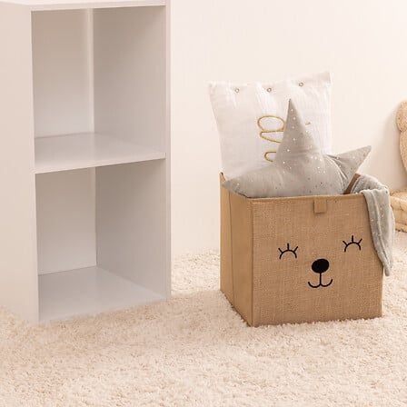 Oppbevaringsboks bamse brun 29 x 29 cm