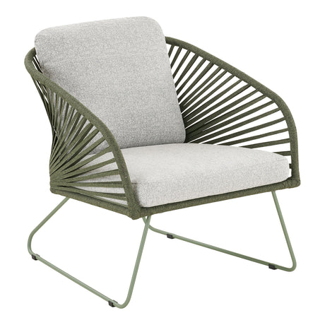 Moderne loungegruppe til uterom med komfortable puter og stålramme