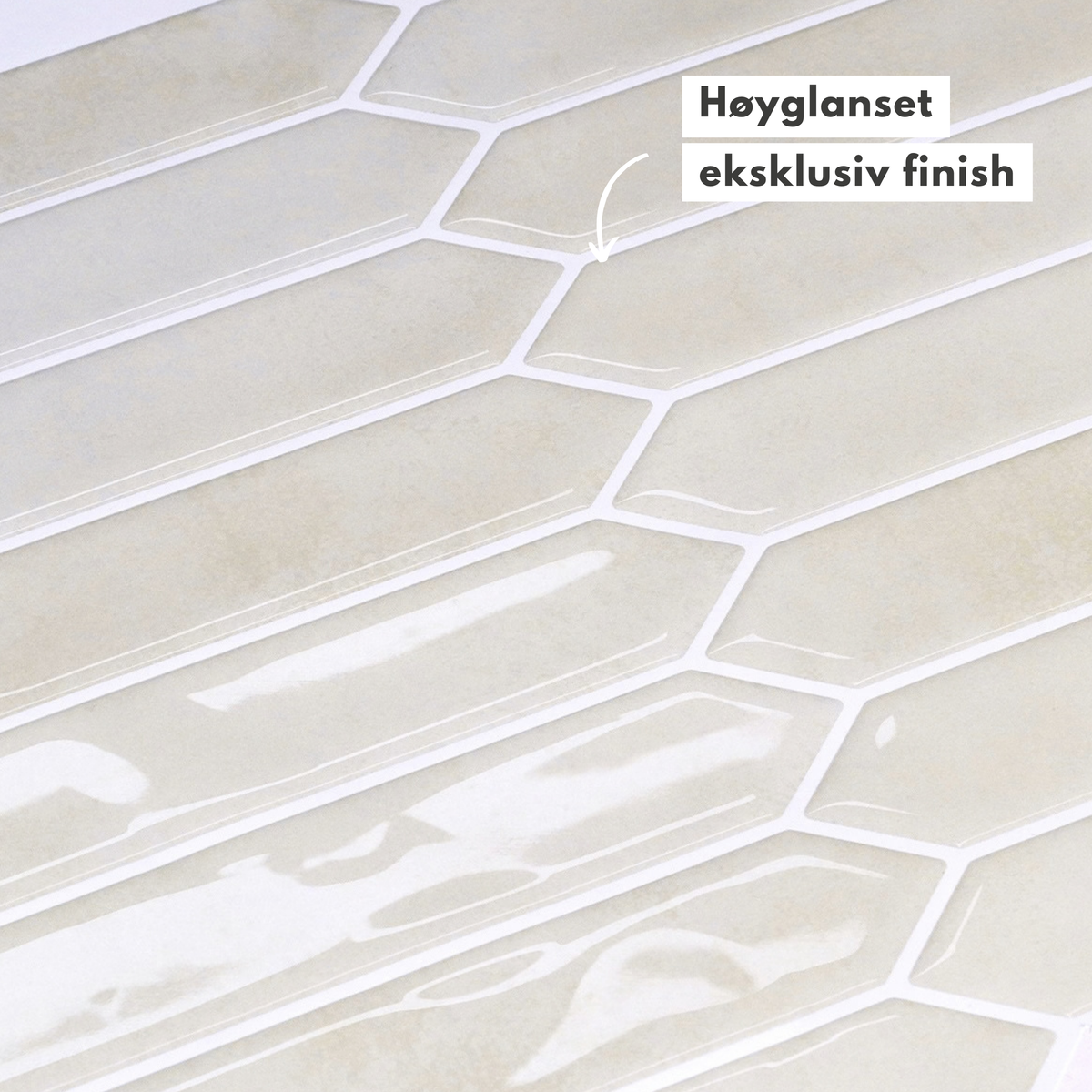 10-pk Hedda beige selvklebende veggfliser - Lindas Dekor Veggfliser