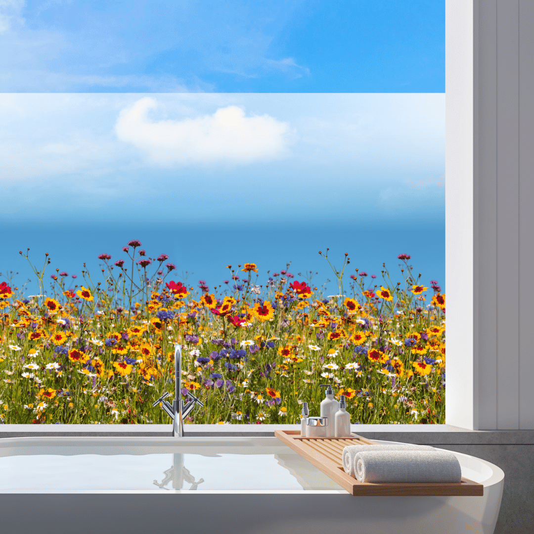 Vareprøve: Static Premium Spring Flowers vindusfolie - Lindas Dekor