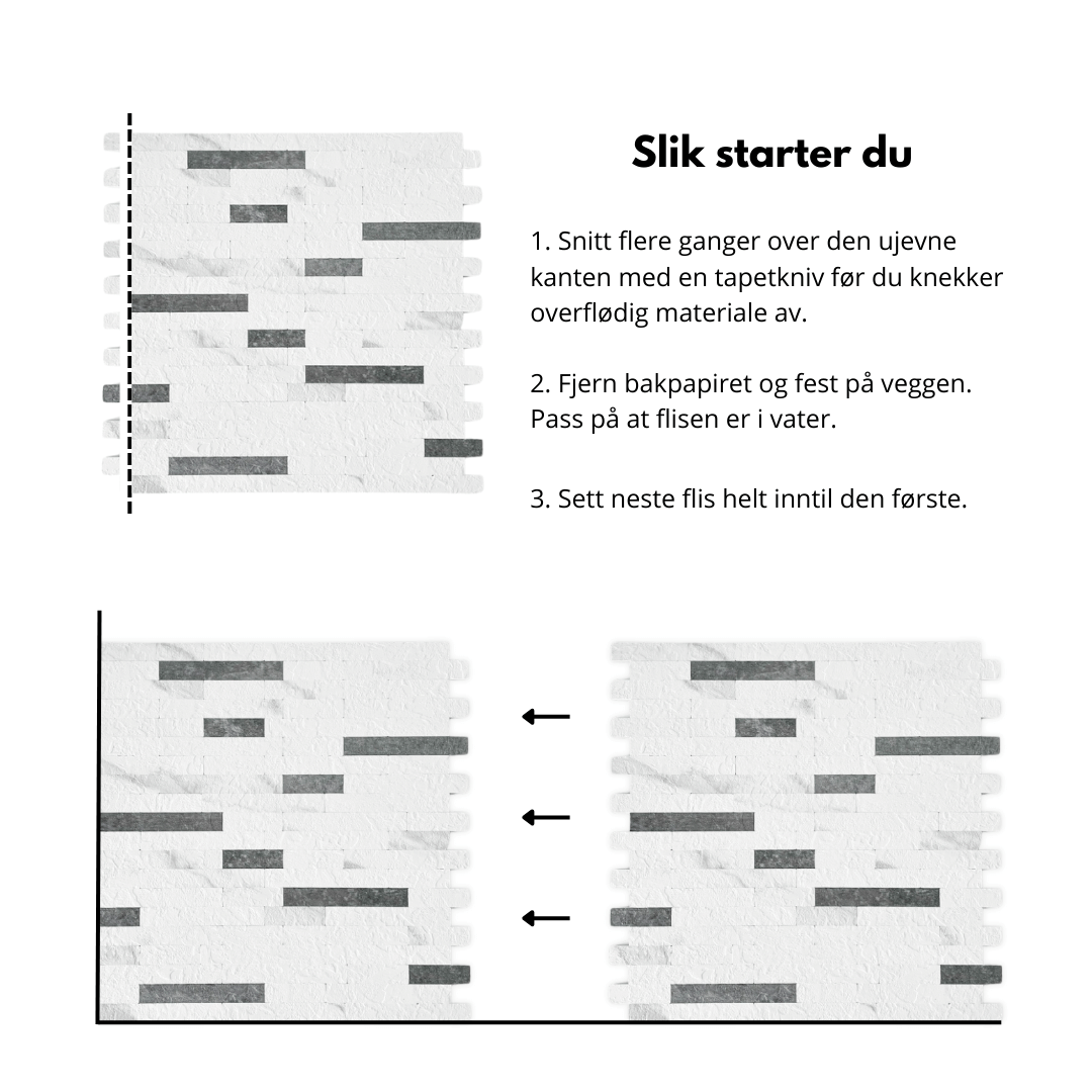 Olivia stav selvklebende veggfliser