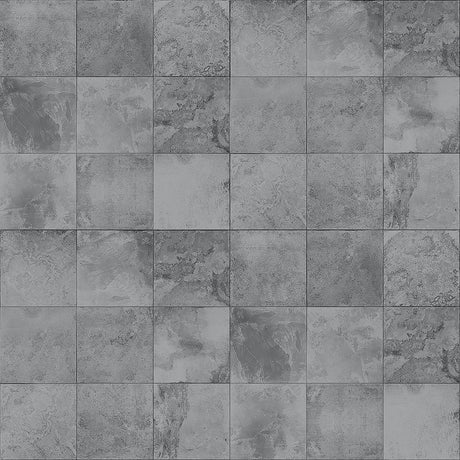 Bodø grå selvklebende fliser - industrielt grått steinmønster for kjøkken og bad