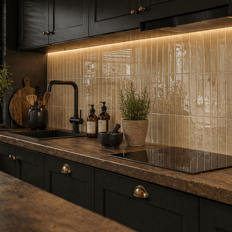 Elegante Louise gloss beige veggfliser 