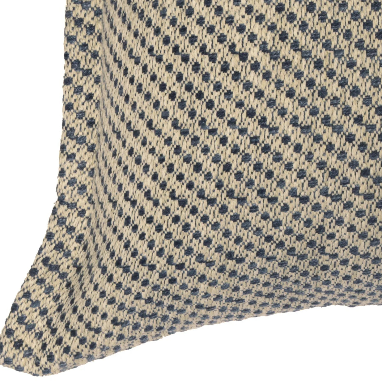 Dekorativt pynteputetrekk med småmønster i blå og beige