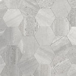 10-pk Hexagon ljusgrå självhäftande väggplattor i betong