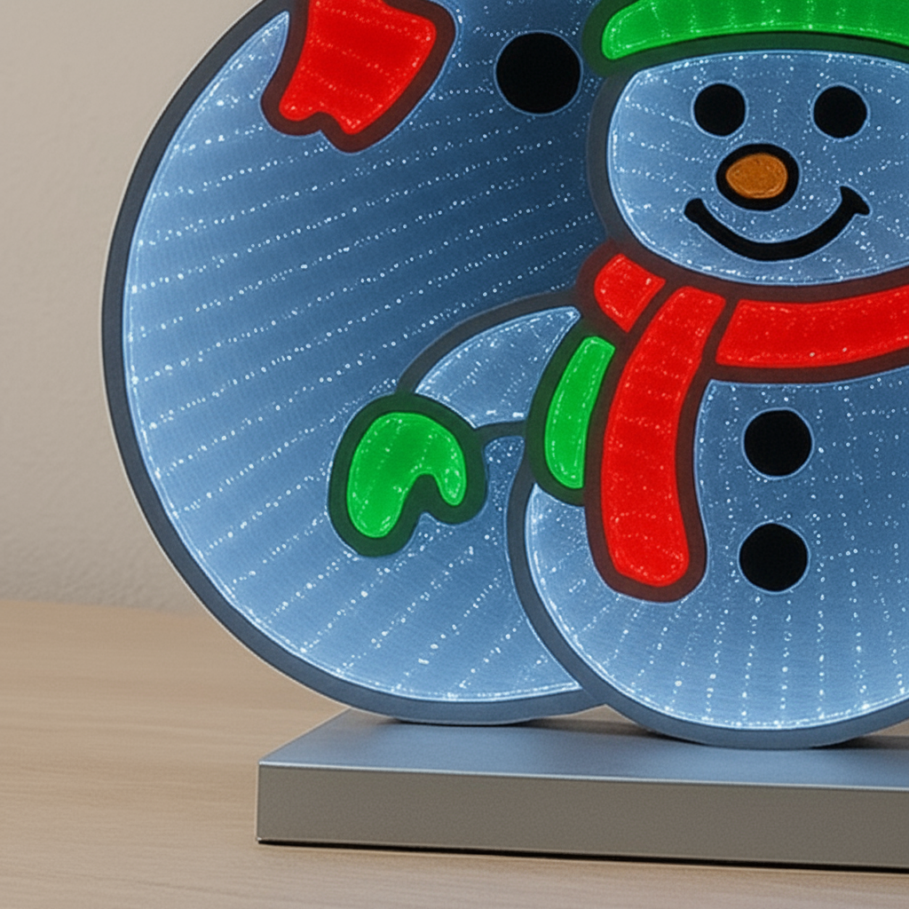 Snømenn lysskilt tosidig 66 cm