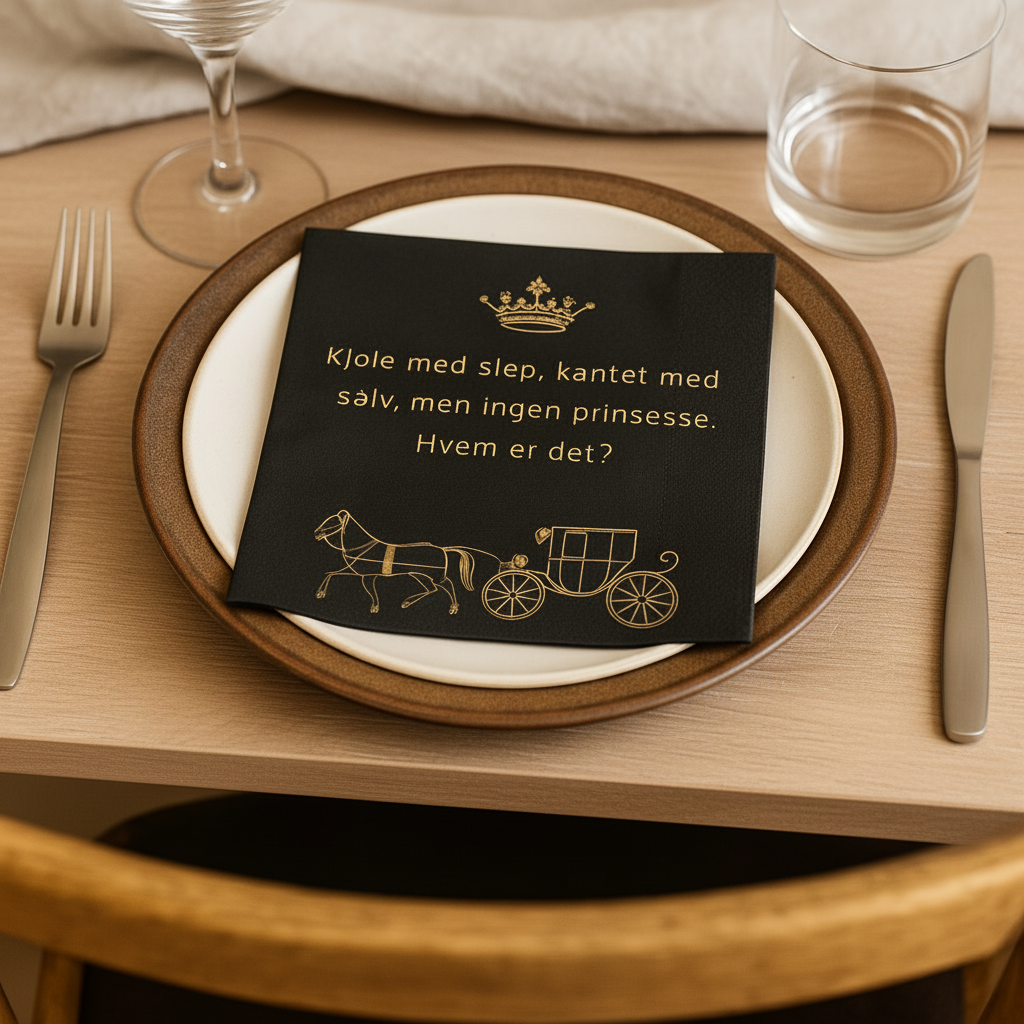 20-pk Servietter Askepott sort gulltrykk