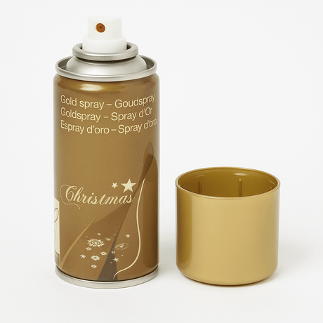 Spraybur med guldfärg – perfekt till juldekorationer och hobbyprojekt.