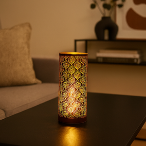 Lyslykt LED oriental, brun stor