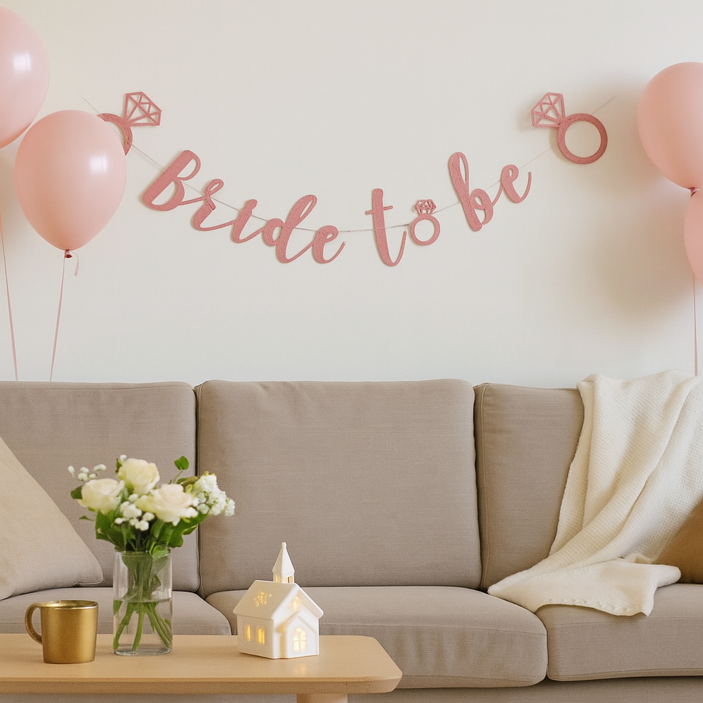 Girlander "Bride to be", rosa