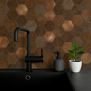 Bente hexagon selvklebende veggfliser
