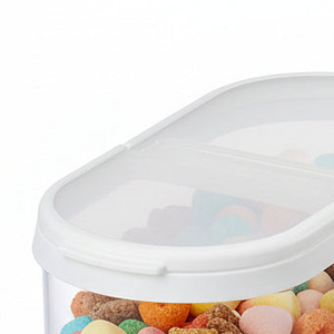 Oppbevaringsbeholder til tørrvarer med vippelokk