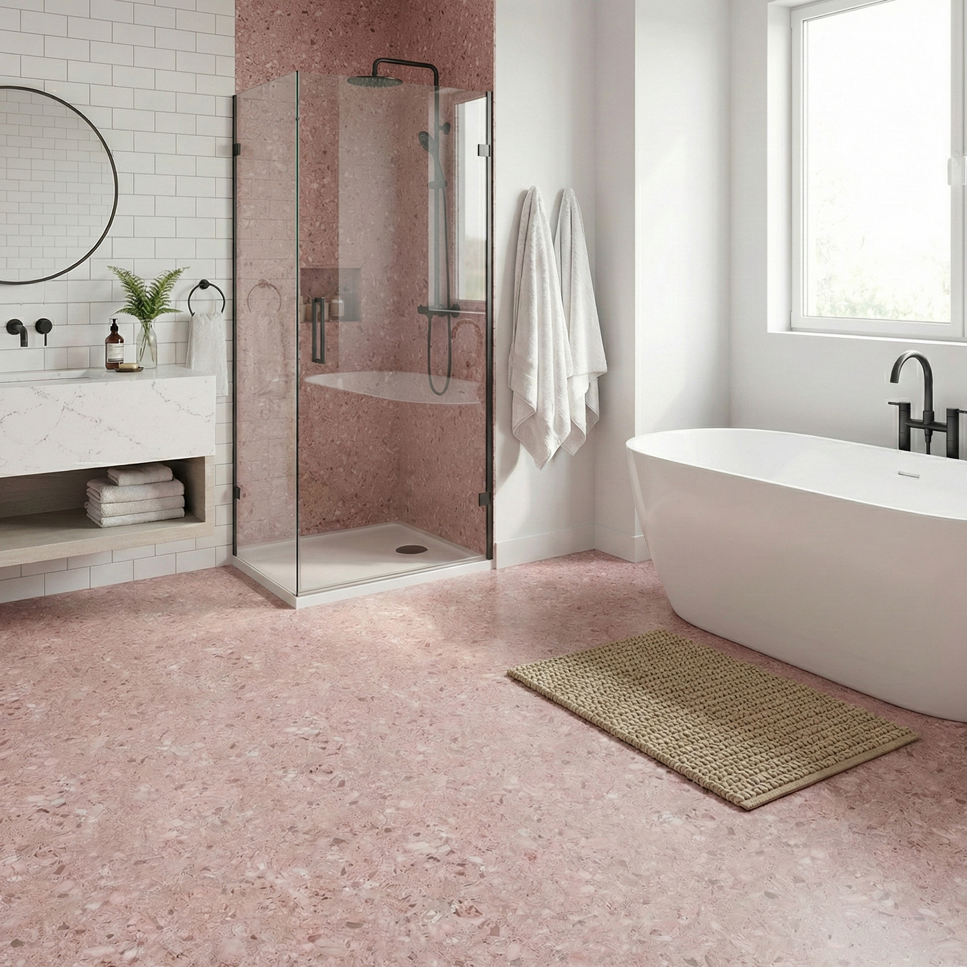 Lisboa Rosé selvklebende fliser