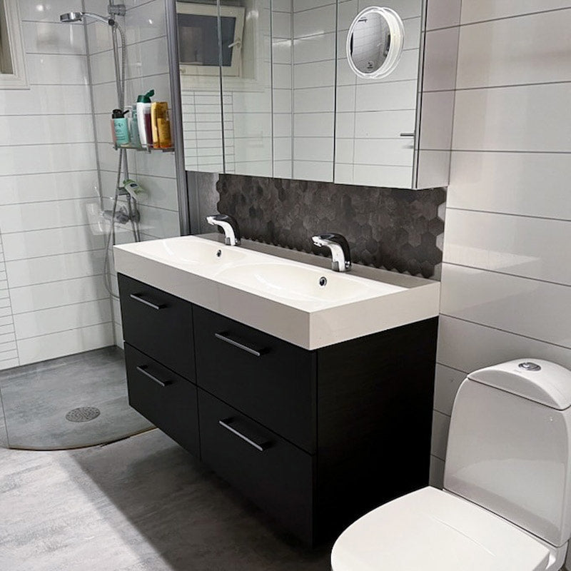 Vareprøve: Hexagon mørkegrå betong selvklebende veggfliser