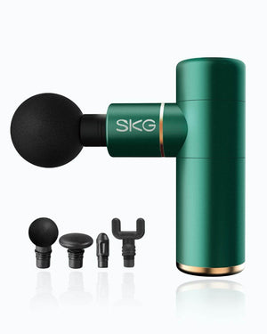 Grønn F3 massasjepistol med utskiftbare massasjehoder