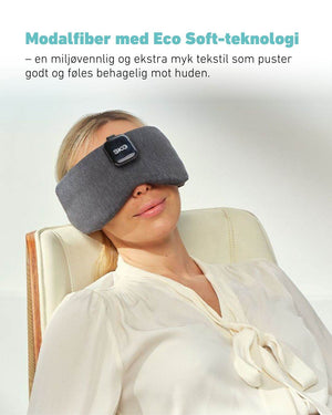 SKG Restore Pro sovemaske laget i miljøvennlig modalfiber med Eco Soft-teknologi som puster og føles behagelig mot huden