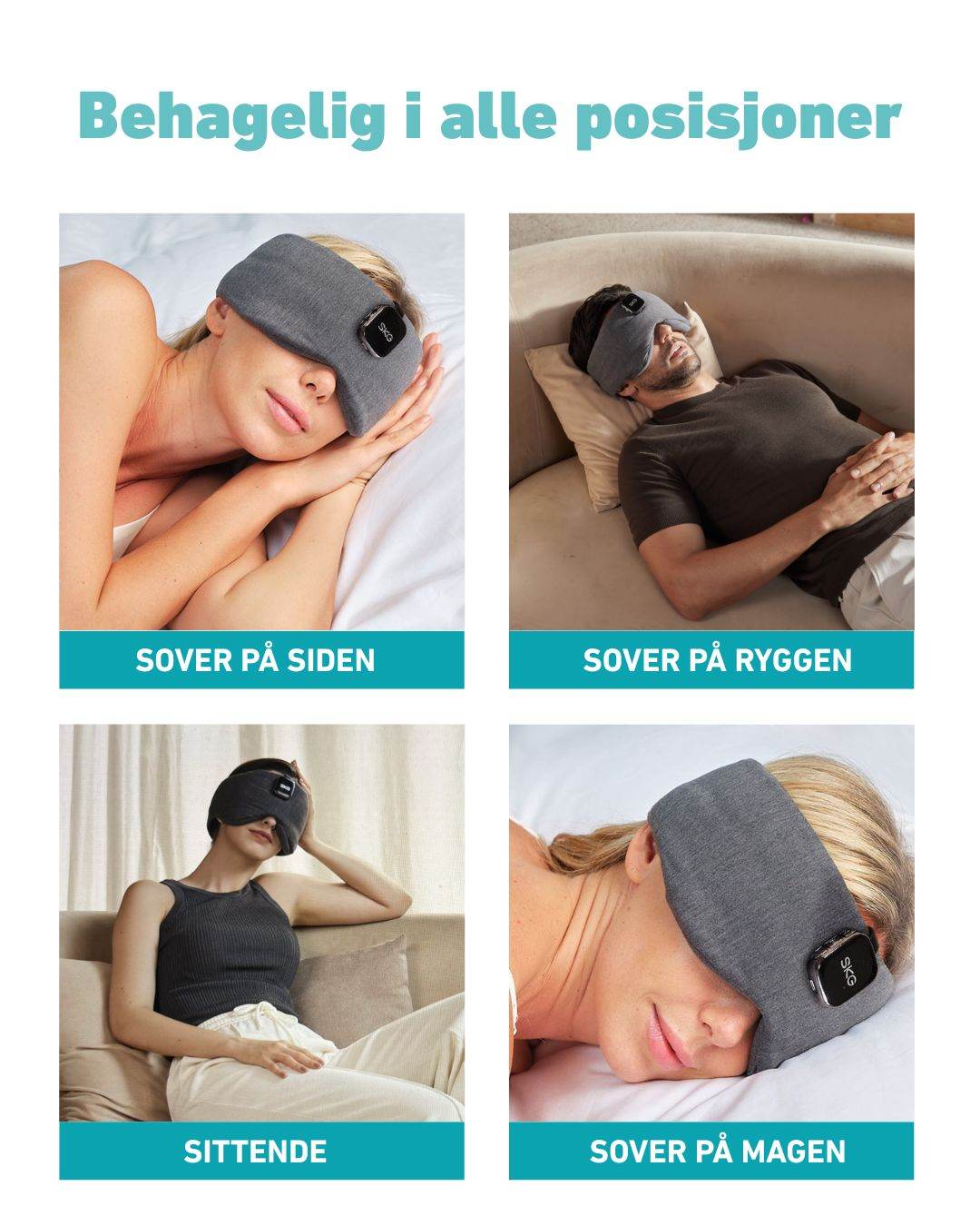 SKG Restore Pro sovemaske gir komfortabel søvn i alle posisjoner – på rygg, mage, siden eller sittende