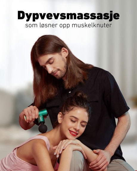 Dypvevsmassasje som løsner opp muskelknuter med SKG mini massasjepistol