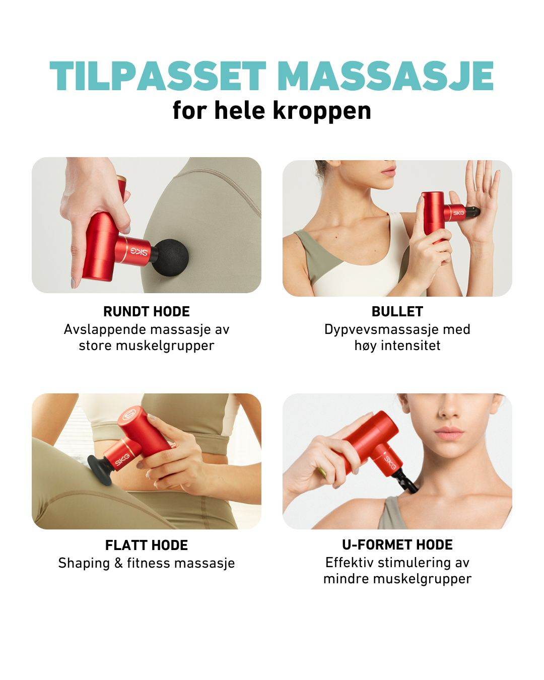 Tilpasset massasje for hele kroppen med SKG mini massasjepistol