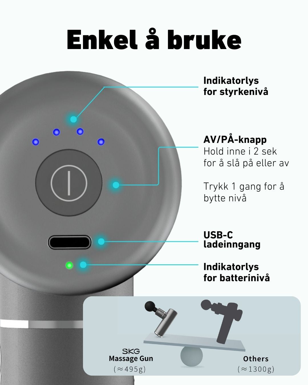 Massasjepistol F3 grå