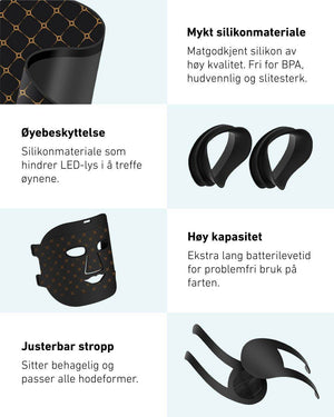 LED-lysmaske til ansikt mot akne, rynker og pigmentflekker