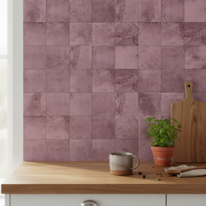 Vareprøve 15x15 cm Bodø Rose - selvklebende fliser i plommerosa