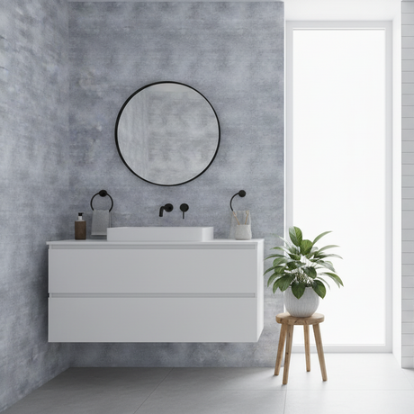 Betonggrå selvklebende kontaktplast med realistisk betongstruktur og industrielt uttrykk