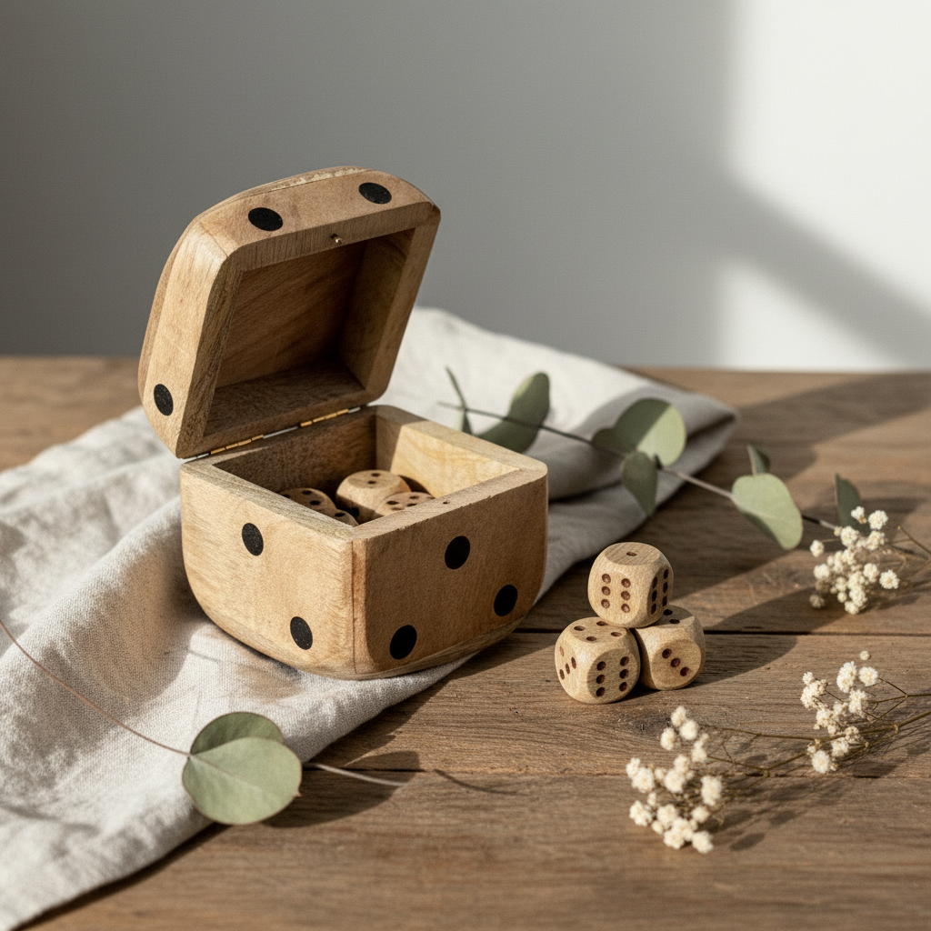 Spillesett med terninger, mangotre