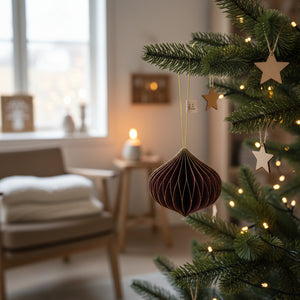 Julekule lilla løkform papir 8 cm