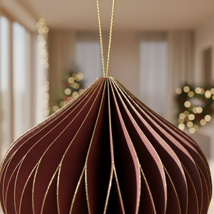 Julekule lilla løkform papir 8 cm