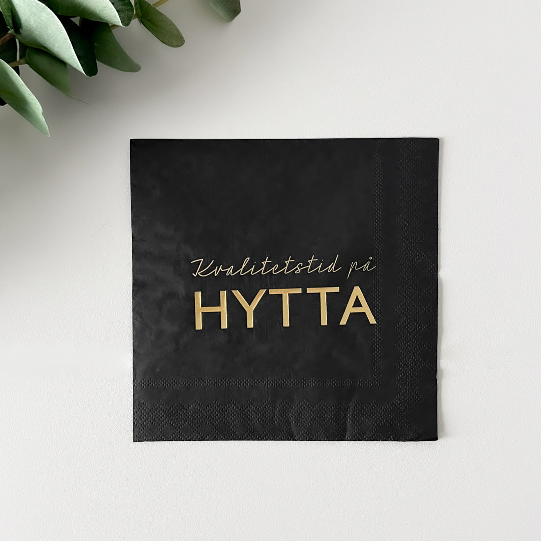 Servietter "Hytta", sort 20-pk