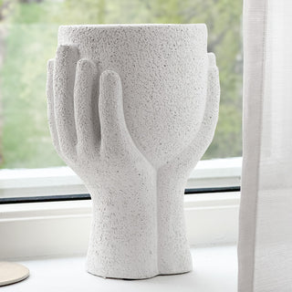Hands vase, hvit