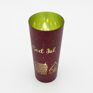 Lyslykt LED Pepperkakeby rød 8 x 20cm