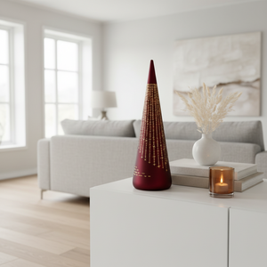 Lyslykt LED "Det lyser..." Rød kjegle 25 cm