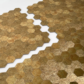 Hexagon gold selvklebende veggfliser