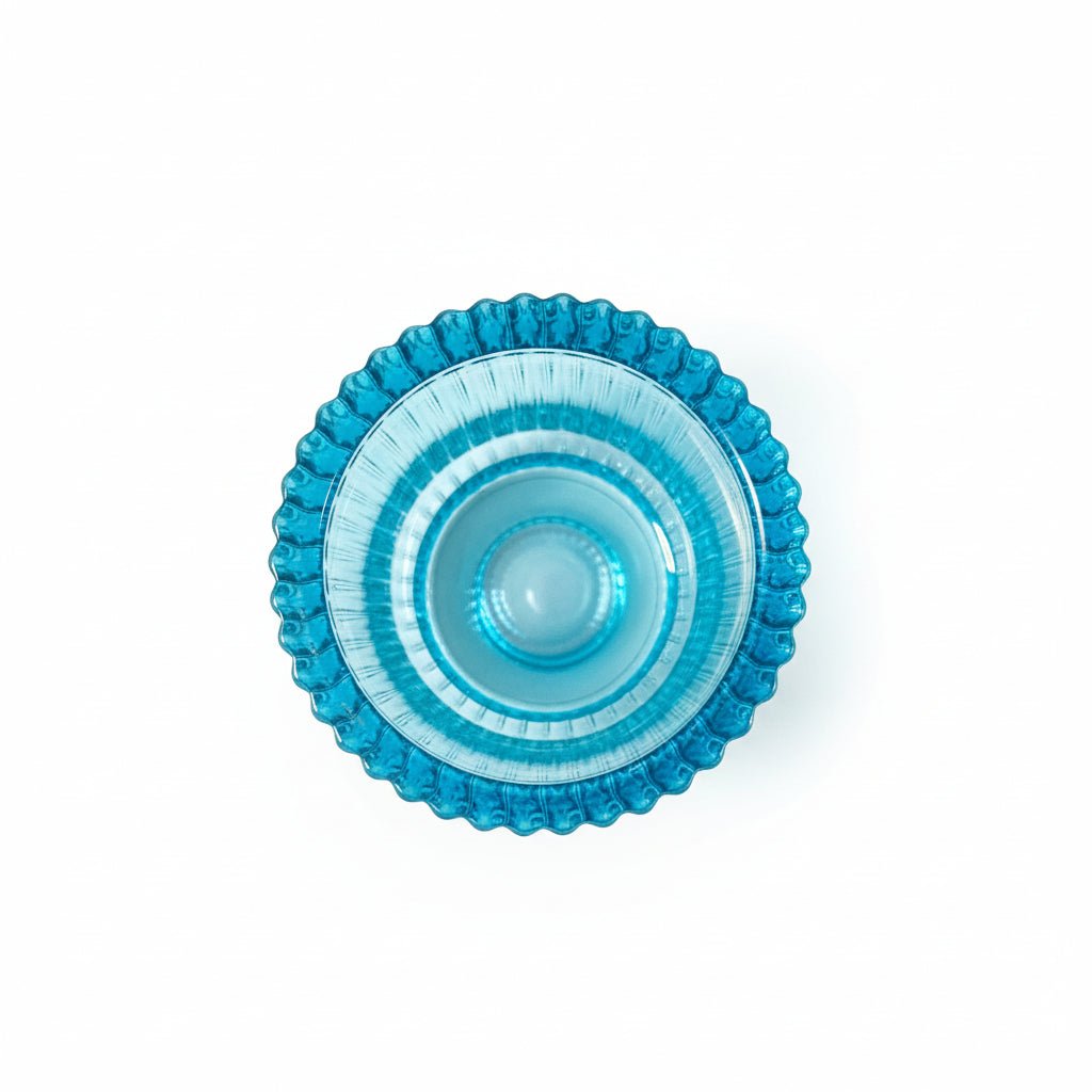 Vendbar lysestake blå 8,8 cm - Lindas Dekor