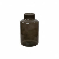 Vase i glass grå 14 × 25 cm