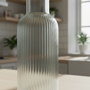 Dekorativ glassflaske 1L transparent - allsidig bruk kjøkken