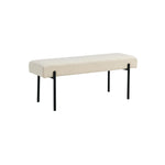 Swindon bänk bouclé vit 100 cm