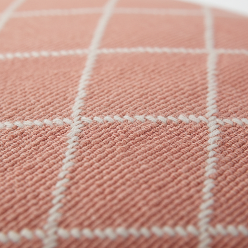 Rosa putetrekk med geometrisk rutemønster – mykt tekstil