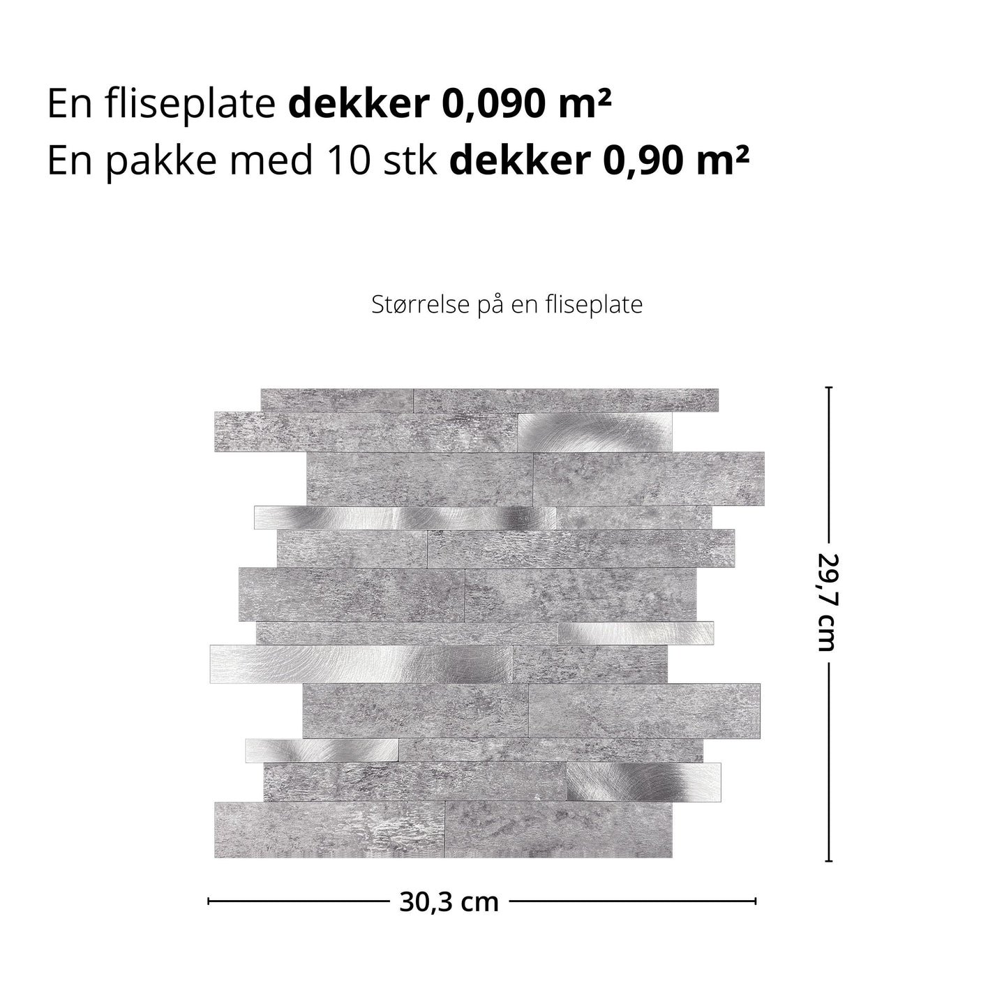 Stein lys grå XL selvklebende veggfliser er det nydelig alternativ til å fornye kjøkkenet med. 